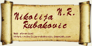 Nikolija Rubaković vizit kartica